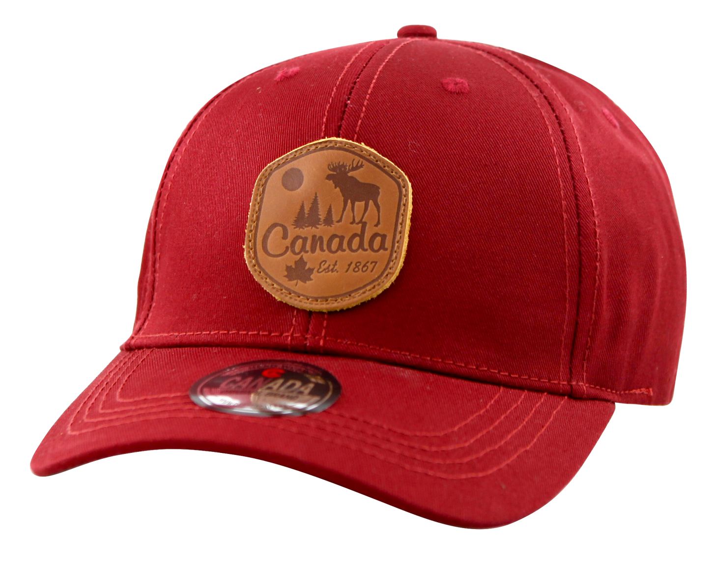 Canada Baseball Hats - Heather Fabric with Leather Patch