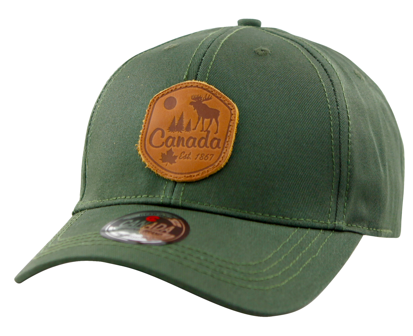Canada Baseball Hats - Heather Fabric with Leather Patch
