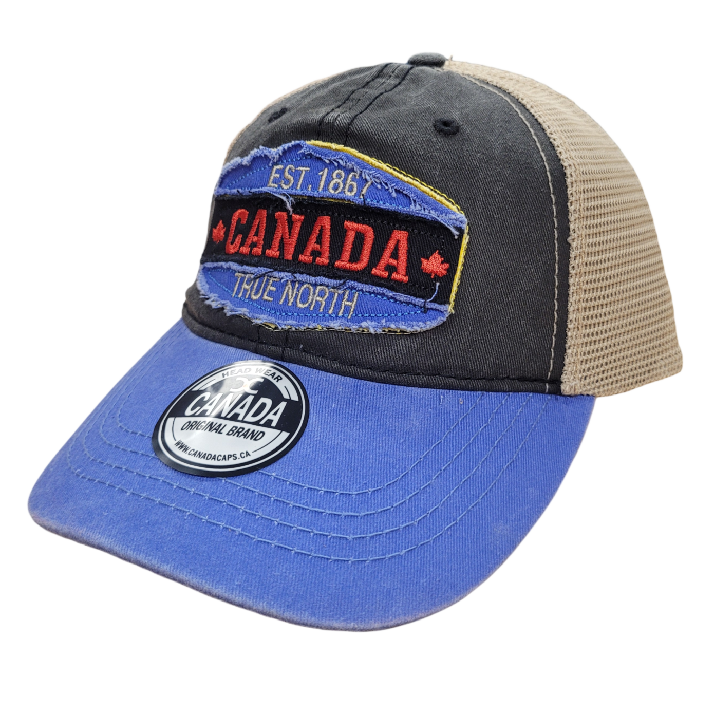 Canada Baseball Hats - Washed Vintage Patch Trucker Cap Meshback