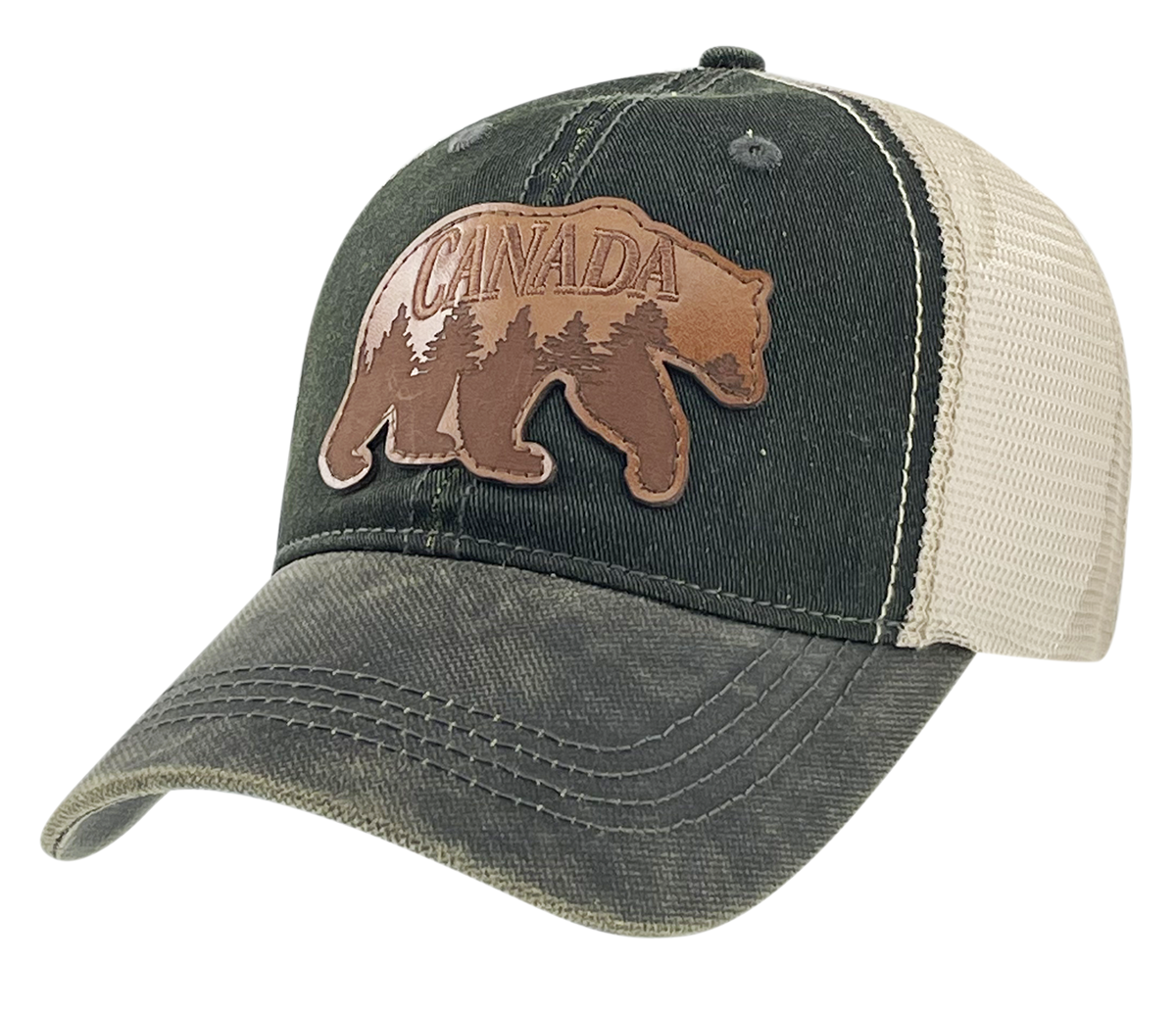 Canada Leather Patch Meshback Hats - Moose & Bear