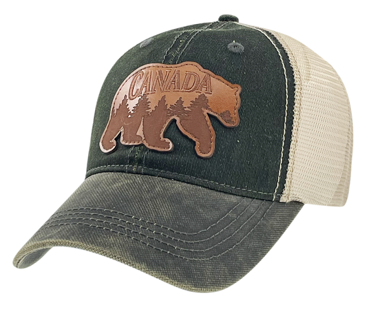 Canada Leather Patch Meshback Hats - Moose & Bear