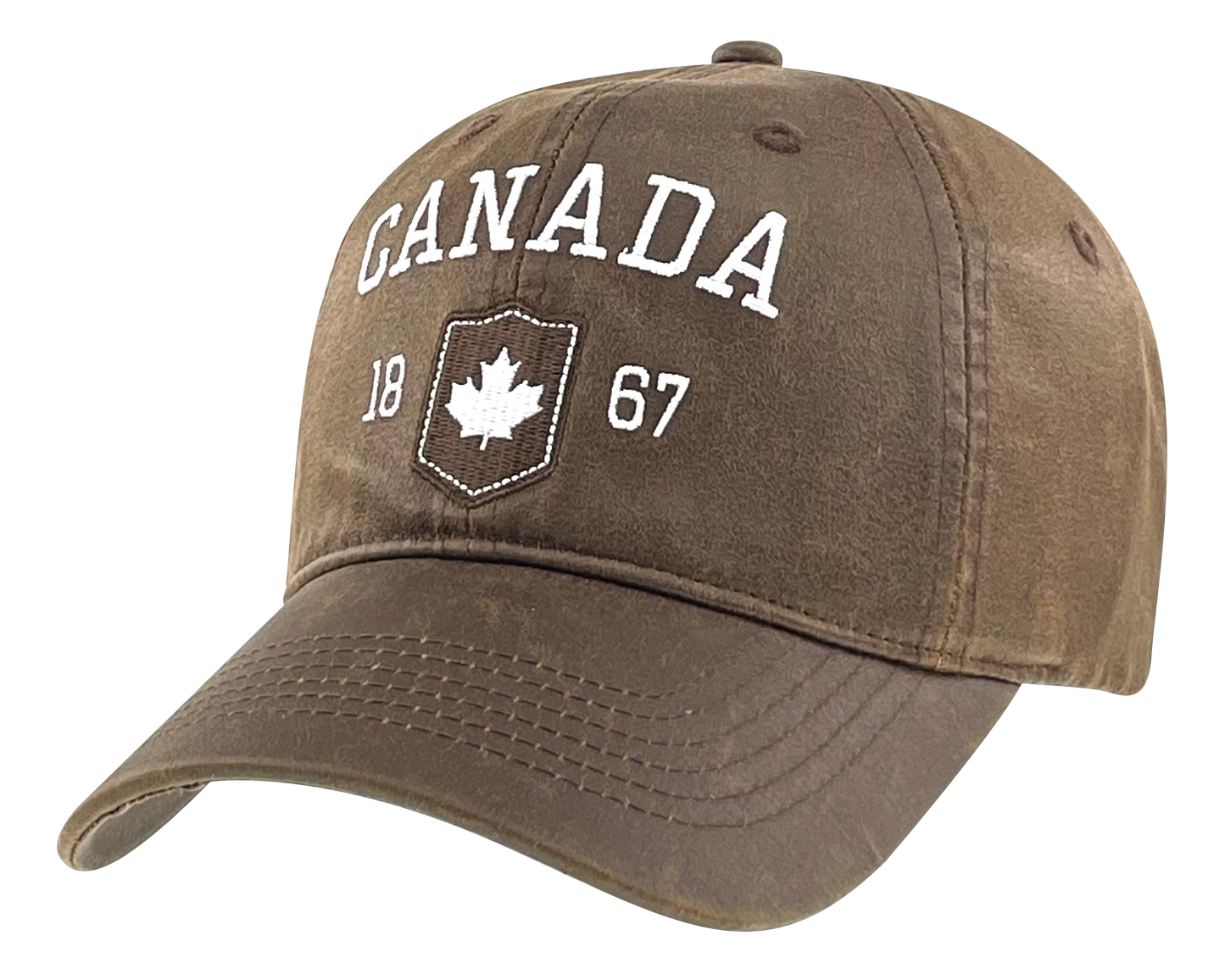 Canada Leather/Suede hat with Sleek Canada Embroidery