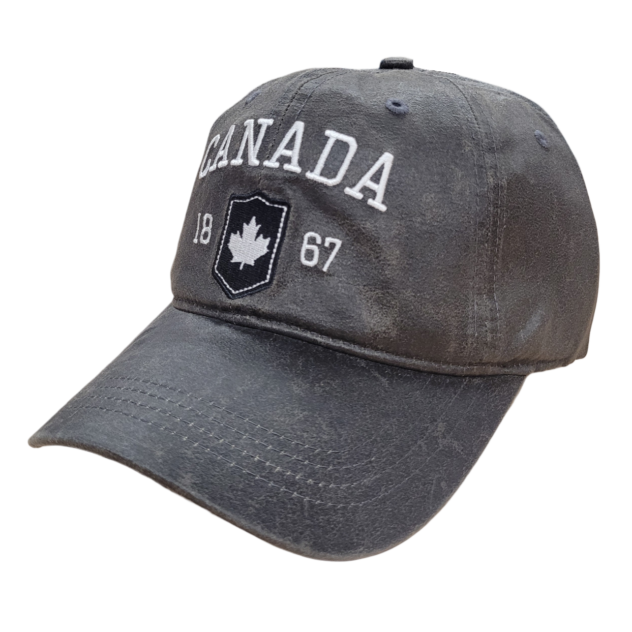 Canada Leather/Suede hat with Sleek Canada Embroidery