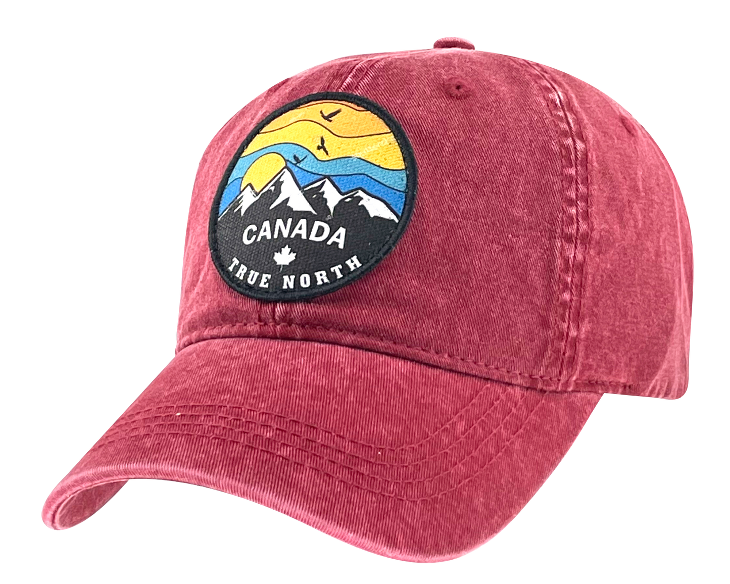 Canada Washed Cotton Hat with Woven Fabric Patch