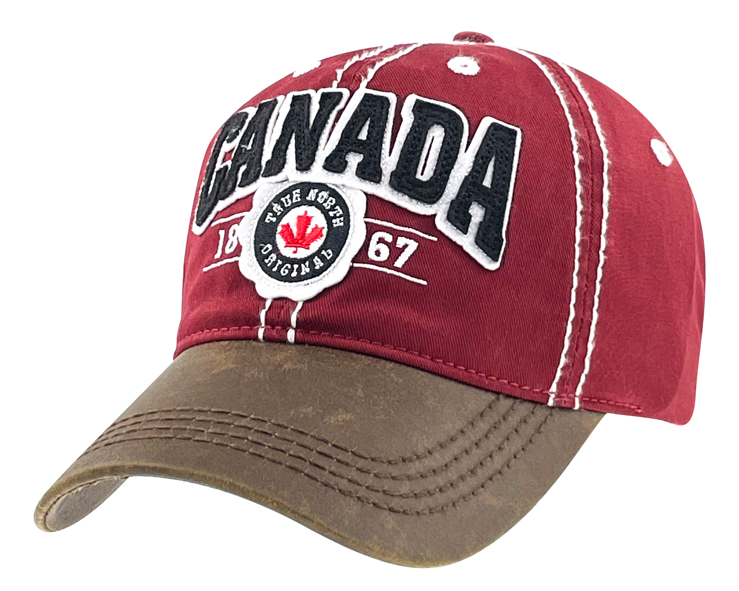 Canada Washed Cotton Hat with Applique/Embroidery