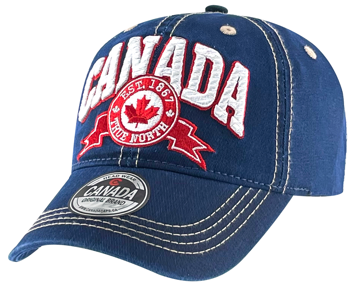 Canada Washed Cotton Hat with heavy 3D Embroidery Design