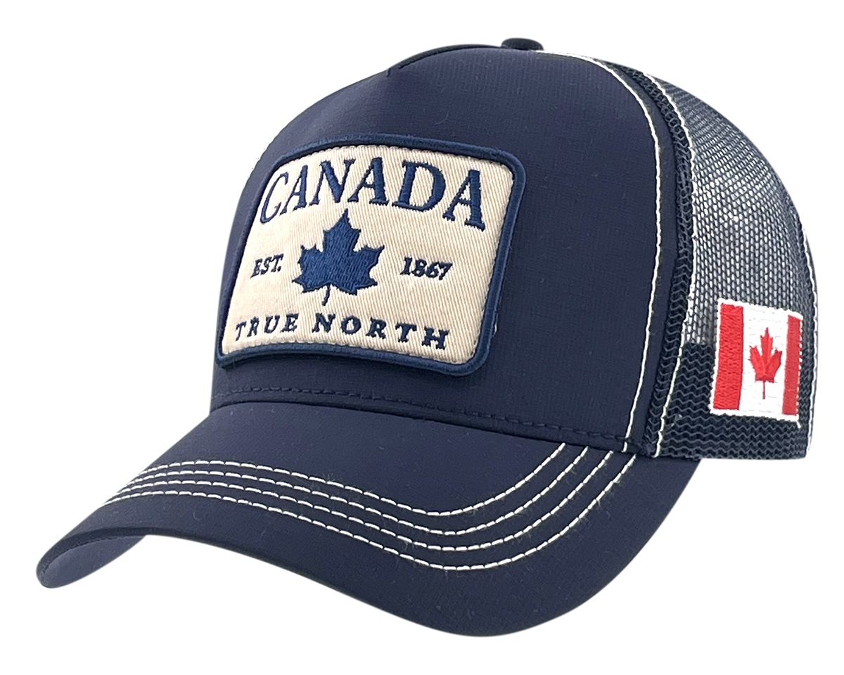 Canada Meshback Hat with Large Canada Sleek Patch and Flag on side