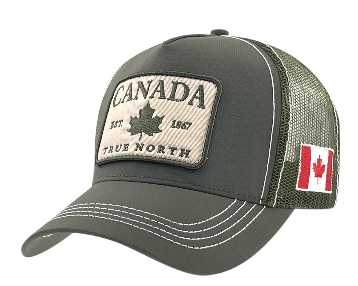 Canada Meshback Hat with Large Canada Sleek Patch and Flag on side