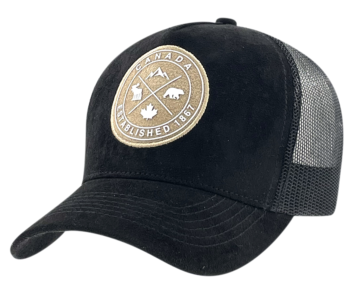 Canada Meshback Hat with Velvet Fabric with Circle 3D Patch
