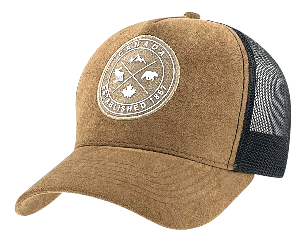 Canada Meshback Hat with Velvet Fabric with Circle 3D Patch