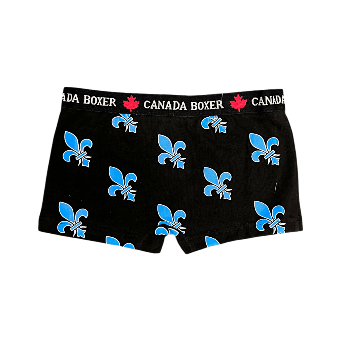 Ladies Canada Boxer Short Quebec Fleur du Lys - Black