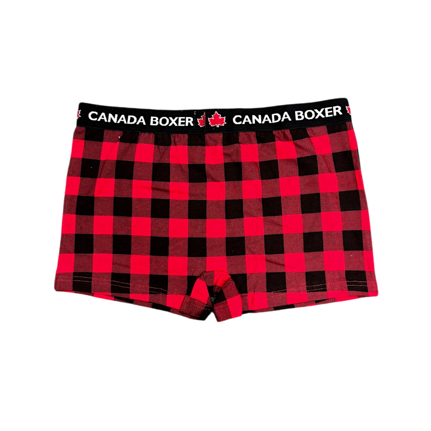 Ladies Canada Boxer Short Buffalo Plaid - Black/Red