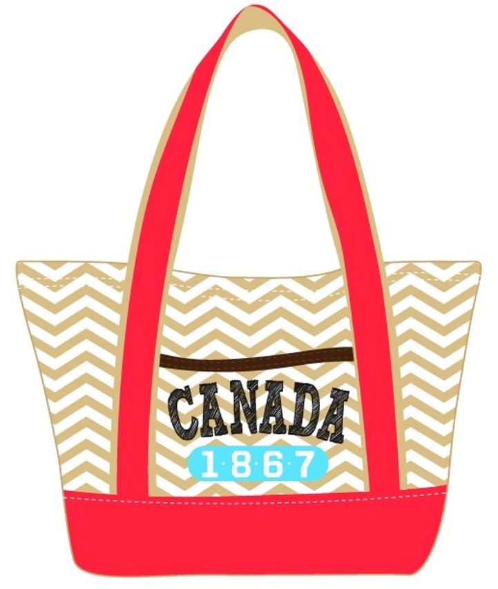 Canada Canvas Tote Bag - Fashion Polka-Dot and Chevron