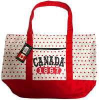 Canada Canvas Tote Bag - Fashion Polka-Dot and Chevron