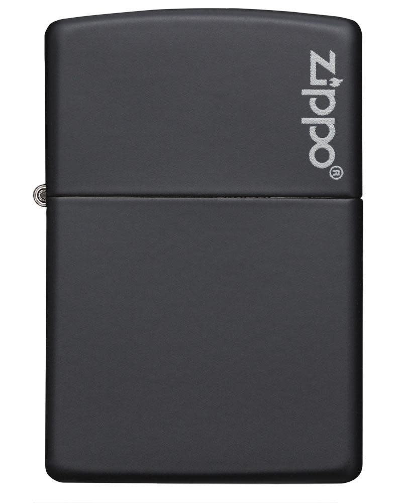 ZIPPO Lighters Black Matte Zippo Logo (218ZL)