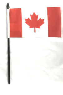 Canada Flag on Stick 4" x 6" (Plastic stick)