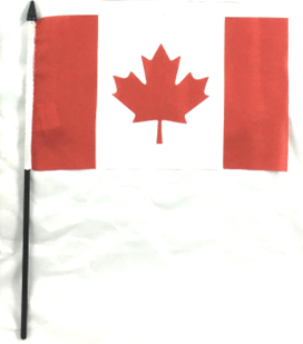 Canada Flag on Stick 6" x 9" (Plastic stick)