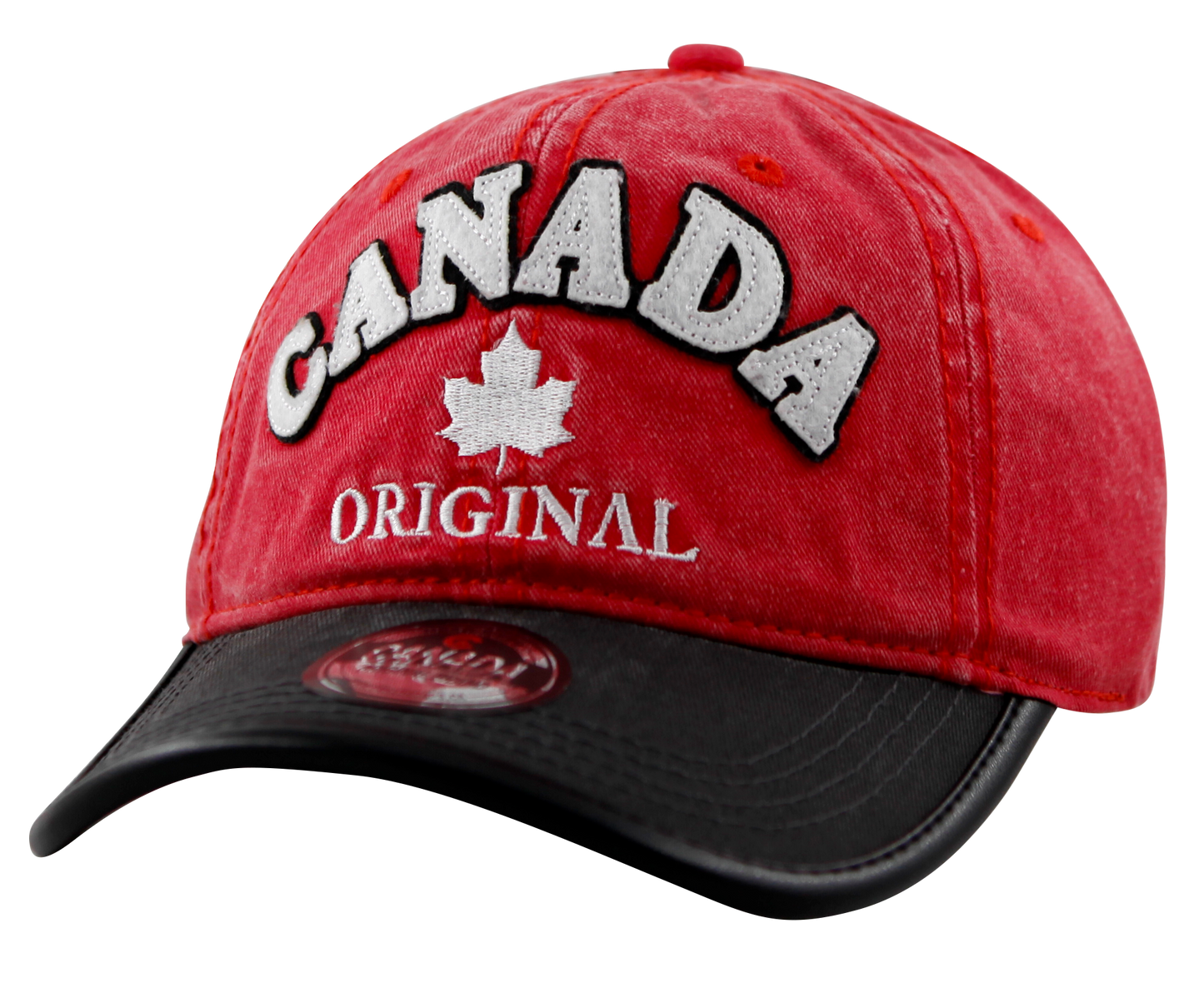 Canada Baseball Hat - Cotton Twill with Vegan Leather Trim