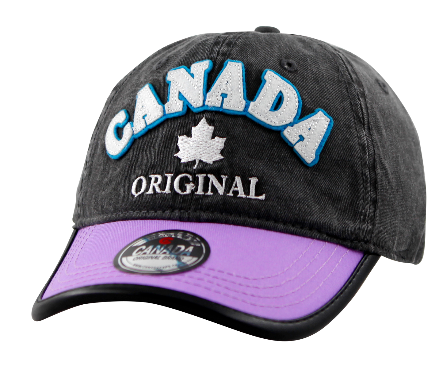 Canada Baseball Hat - Cotton Twill with Vegan Leather Trim