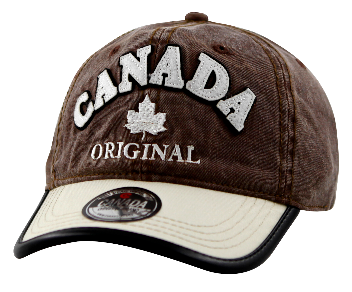 Canada Baseball Hat - Cotton Twill with Vegan Leather Trim