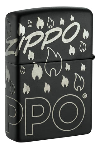 Zippo Design (Black Matte Laser 360) (48908)