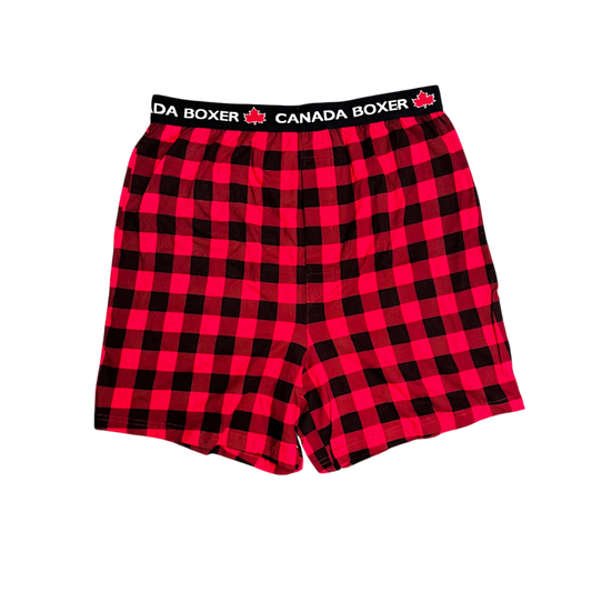 Boxer Short Canada Buffalo Plaid - Black/Red