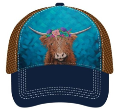 Licensed Landmark Hat - ARW - Highland Cow with Flower Crown