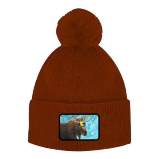 Licensed Premium Pom Toques w/ Fleece Lining - Moose Reflection