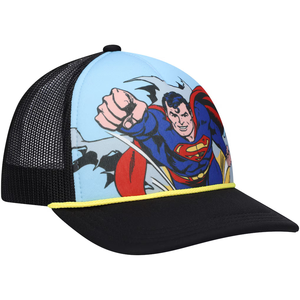 Superman Unisex Graphic Foam Trucker Adjustable Hat - Blue/Black