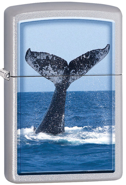 ZIPPO Lighter Souvenir Diving Whale (Chrome) (205-078184)